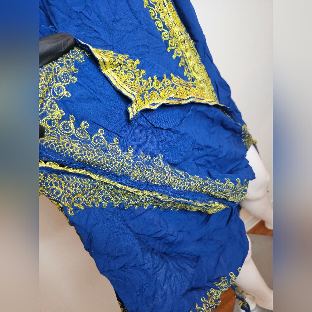 Elegant Blue and Gold Women's Swim Cover-Up Size S - Picture 12 of 12